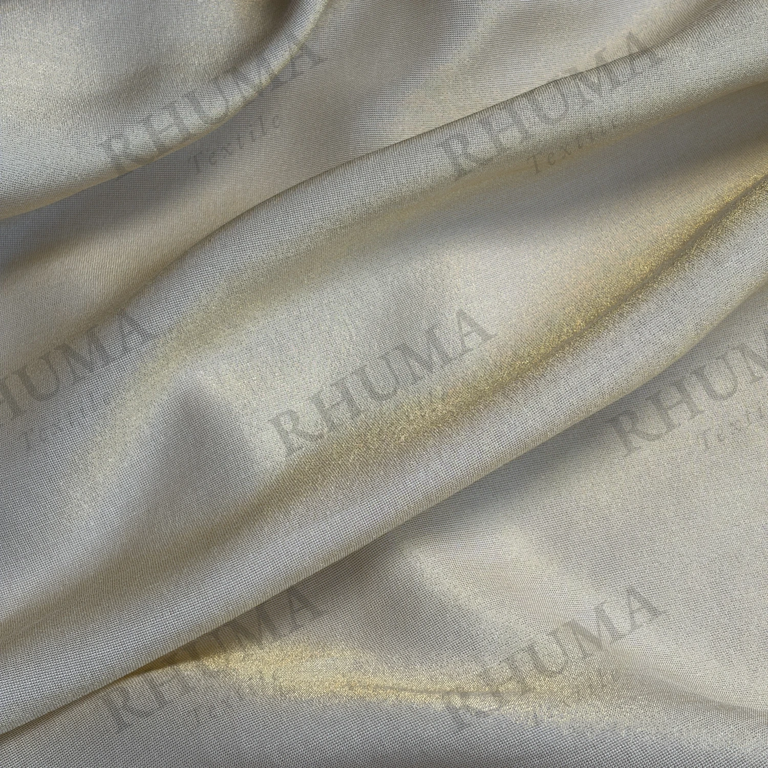 Viscose Gold Modal Satin Fabric Detail 2